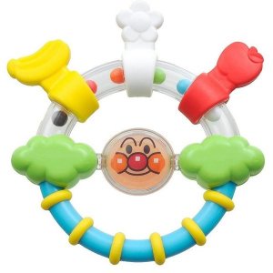 面包超人婴幼儿牙胶水果造型彩珠摇铃磨牙玩具