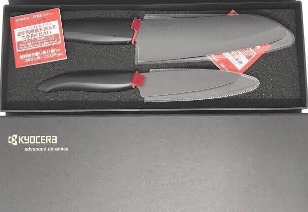 KYOCERA京瓷黑色陶瓷方刀，尖刀，套刀