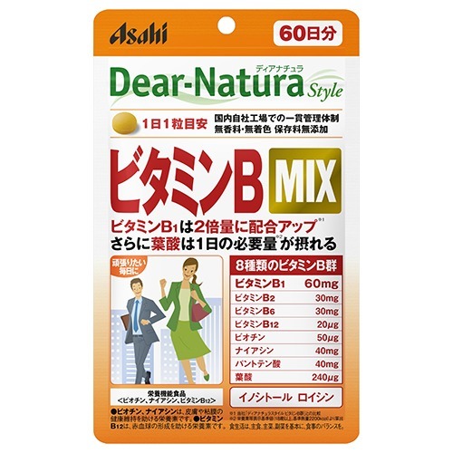 【代买】朝日 Asahi Dear-Natura Style 维生素B 维他命B MIX 60粒