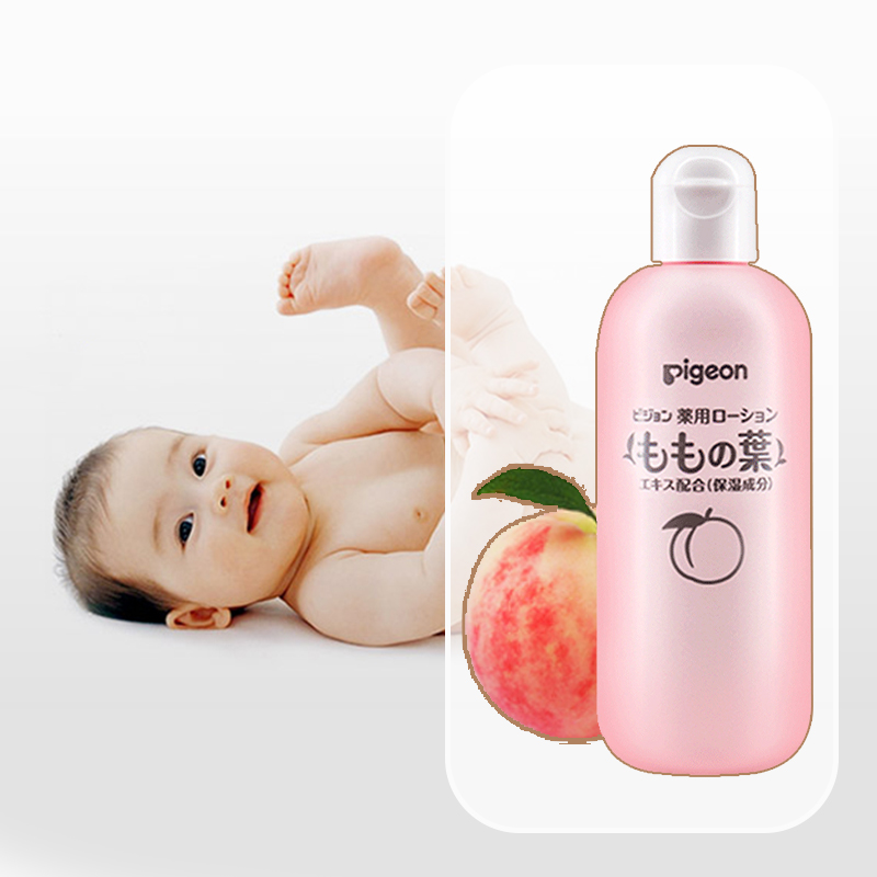 贝亲Pigeon桃子水保湿滋润桃叶婴儿爽身露200ml