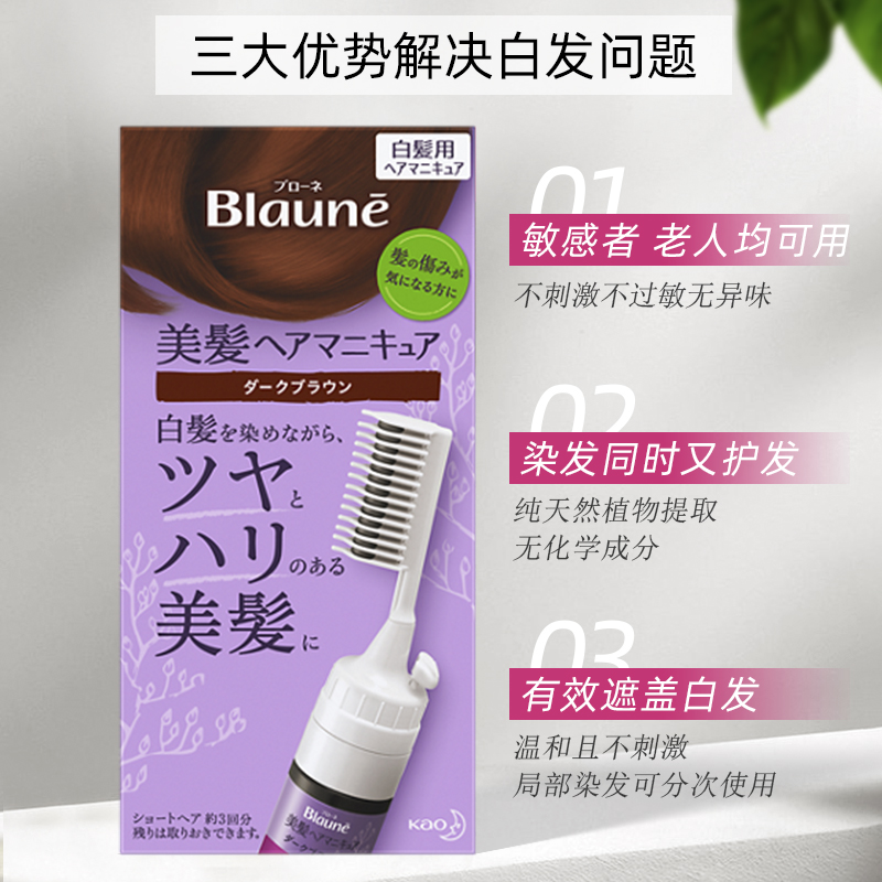 花王Blaune泡沫温和染发膏剂遮白发正装72g