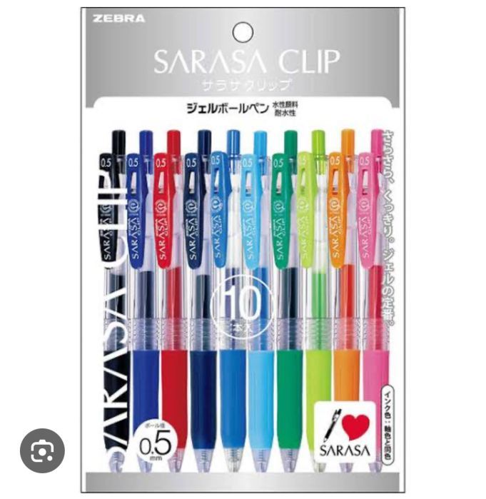 日本文具大赏 SARASA ZEBRA 斑马  0.5mm 彩色中性笔 10色套装